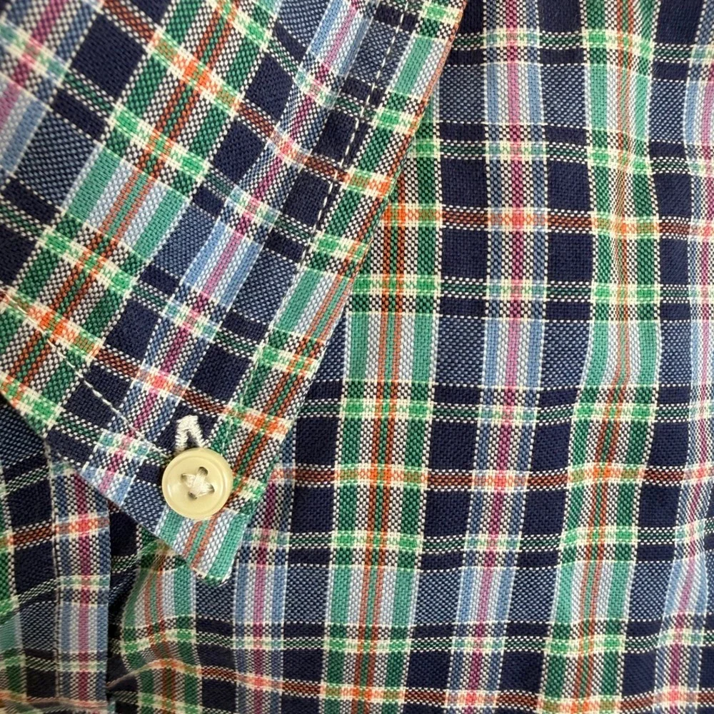 Polo‎ Ralph Lauren Slim Fit Plaid Button Down Shirt Mens Large Multi Color Pony